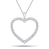 Heart Shape 4.30ct Diamond Pendant in 18K White Gold - All Diamond