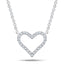 Collar de diamantes redondos estilo corazón de 0,10 ct en oro blanco de 18 quilates