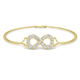 Infinity Diamond Bracelet 0.50ct G/SI Quality in 18k Yellow Gold - All Diamond
