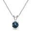 Colgante de collar con solitario de topacio azul Londres de 0,60 ct en oro blanco de 9 k y 5,0 mm