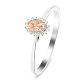 Morganite 0.25ct and Diamond 0.05ct Ring In 9k White Gold - All Diamond