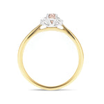 Morganite 0.30ct Diamond 0.05ct Three Stone Ring 9k Yellow Gold - All Diamond