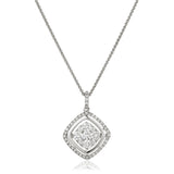 Moveable Diamond Cluster Necklace Pendant 0.90ct 18k Gold 16.0mm - All Diamond