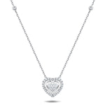 Moveable Diamond Cluster Pendant Necklace 0.65ct 18k Gold 13x14 - All Diamond