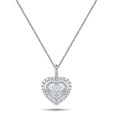 Moveable Diamond Cluster Pendant Necklace 0.65ct 18k Gold 14x18 - All Diamond