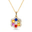 Multi Sapphire and Diamond Pendant Necklace 1.20ct in 9k Yellow Gold