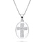Pave Diamond Cross Pendant Necklace 0.04ct G/SI in 9k White Gold