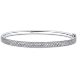 Pave Set Diamond Bangle 1.60ct G/SI Diamond in 18k White Gold - All Diamond