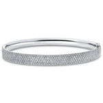 Pave Set Diamond Bangle 2.65ct G/SI Diamond in 18k White Gold - All Diamond