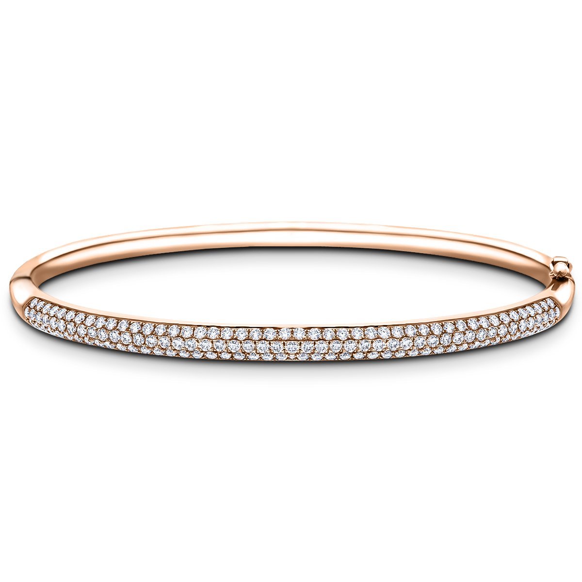 Pave Set Round Diamond Bangle 1.50ct G/SI Diamond in 18k Rose Gold - All Diamond