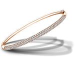 Pave Set Round Diamond Bangle 1.50ct G/SI Diamond in 18k Rose Gold - All Diamond