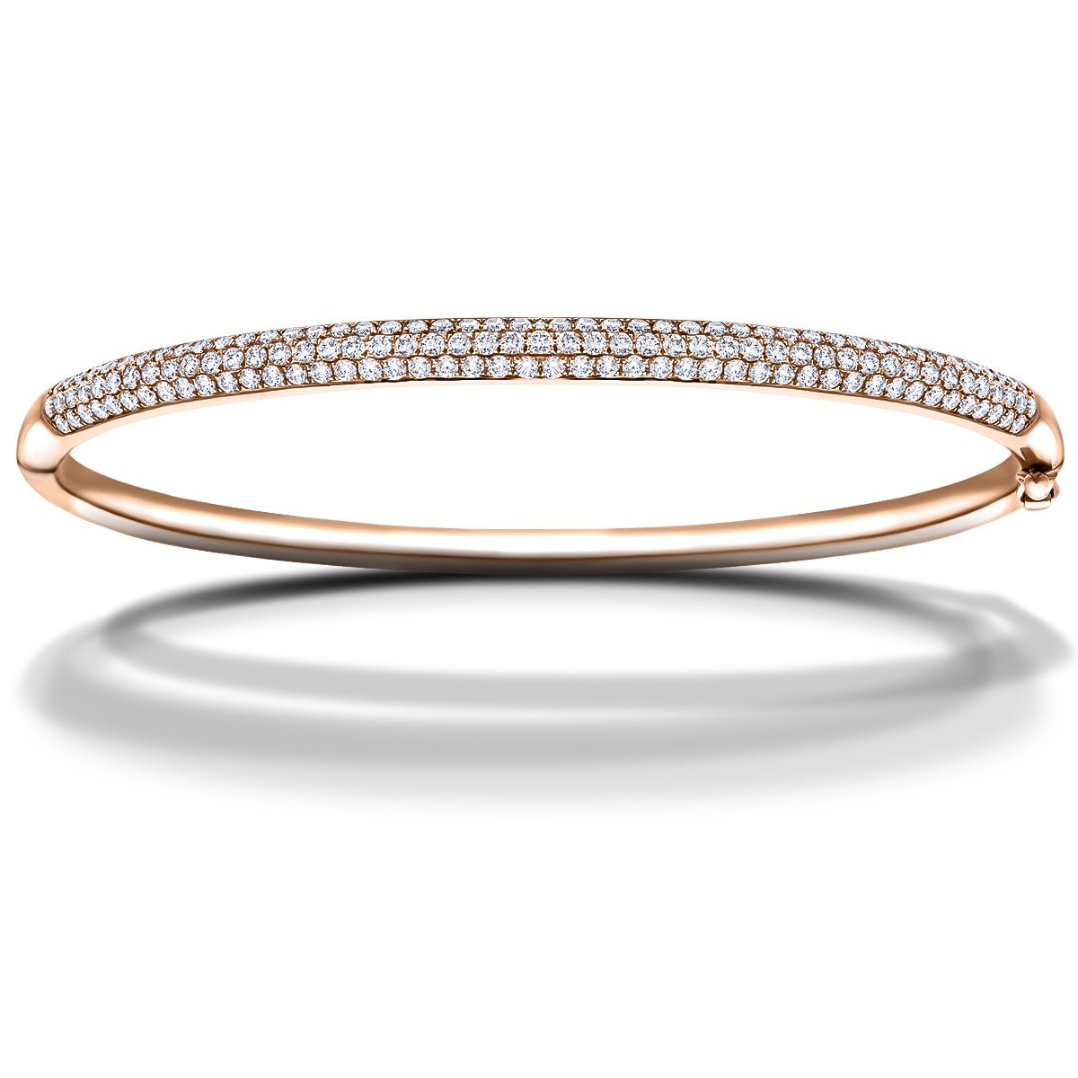 Pave Set Round Diamond Bangle 1.50ct G/SI Diamond in 18k Rose Gold - All Diamond