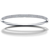 Pave Set Round Diamond Bangle 1.50ct G/SI Diamond in 18k White Gold - All Diamond