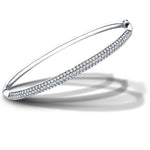 Pave Set Round Diamond Bangle 6.00ct G/SI Diamond in 18k White Gold - All Diamond