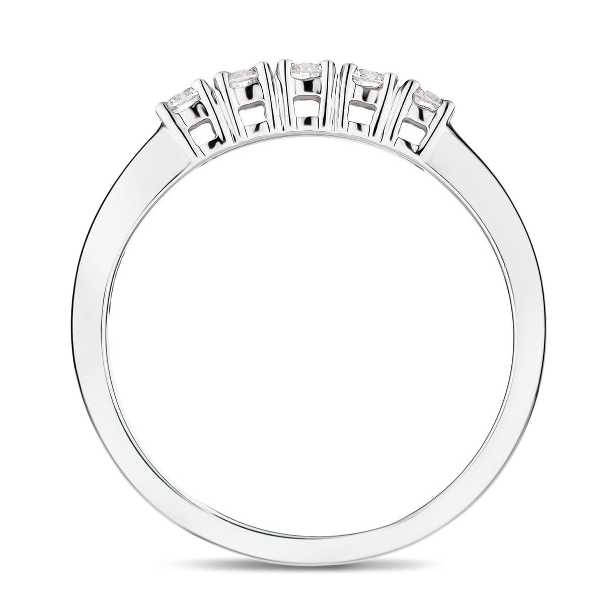 Platinum 5 Stone Diamond Eternity Ring 0.33ct in G/SI Quality - All Diamond