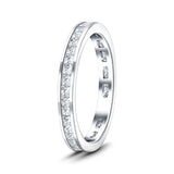 Princess Channel Diamond Full Eternity Ring 0.70ct 18k White Gold - All Diamond