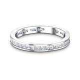 Princess Channel Diamond Full Eternity Ring 1.00ct 18k White Gold - All Diamond