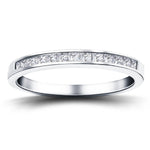 Princess Diamond Half Eternity Ring 0.25ct G/SI 18k White Gold 2.5mm - All Diamond