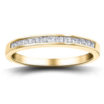 Princess Diamond Half Eternity Ring 0.25ct G/SI 18k Yellow Gold 2.5mm - All Diamond