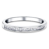 Princess Diamond Half Eternity Ring 0.25ct G/SI in Platinum 2.5mm - All Diamond