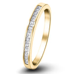Princess Diamond Half Eternity Ring 0.75ct G/SI 18k Yellow Gold 3.5mm - All Diamond