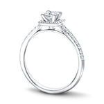 Princess Halo Diamond Engagement Ring with 0.40ct in 18k White Gold - All Diamond