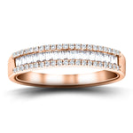 Round & Baguette Diamond Half Eternity Ring 0.33ct G/SI 18k Rose Gold - All Diamond