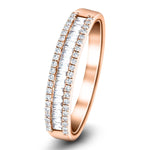 Round & Baguette Diamond Half Eternity Ring 0.33ct G/SI 18k Rose Gold - All Diamond