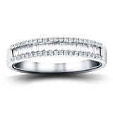 Round & Baguette Diamond Half Eternity Ring 0.33ct G/SI 18k White Gold - All Diamond