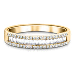 Round & Baguette Diamond Half Eternity Ring 0.33ct G/SI 18k Yellow Gold - All Diamond