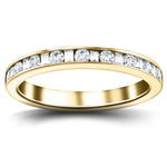 Round & Baguette Diamond Half Eternity Ring 0.50ct G/SI 18k Yellow Gold - All Diamond