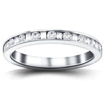 Round & Baguette Diamond Half Eternity Ring 0.75ct G/SI in Platinum - All Diamond