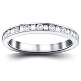 Round & Baguette Diamond Half Eternity Ring 0.75ct G/SI in Platinum - All Diamond