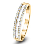 Round & Baguette Diamond Half Eternity Ring 1.10ct G/SI 18k Yellow Gold - All Diamond