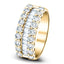 Anillo de media eternidad con diamantes redondos y talla baguette, oro amarillo de 18 k de 1,50 quilates, 7,0 mm