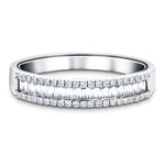 Round & Baguette Diamond Half Eternity Ring 1.50ct G/SI 18k White Gold - All Diamond