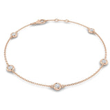 Round Diamond Chain Bracelet 0.40ct G/SI in 18k Rose Gold - All Diamond