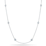 Round Diamond Chain Necklace 0.20ct G/SI 18k White Gold 16" - All Diamond