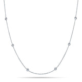 Round Diamond Chain Necklace 0.20ct G/SI 18k White Gold 16" - All Diamond