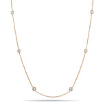 Round Diamond Chain Necklace 0.25ct G/SI 18k Rose Gold 18" - All Diamond