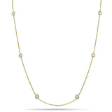 Round Diamond Chain Necklace 0.25ct G/SI 18k Yellow Gold 18" - All Diamond