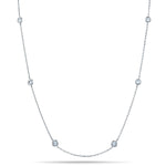 Round Diamond Chain Necklace 0.30ct G/SI 18k White Gold 24" - All Diamond