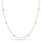 Round Diamond Chain Necklace 0.40ct G/SI 18k Rose Gold 18" - All Diamond