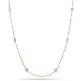 Round Diamond Chain Necklace 0.40ct G/SI 18k Rose Gold 18" - All Diamond