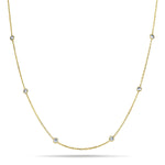 Round Diamond Chain Necklace 0.50ct G/SI 18k Yellow Gold 24" - All Diamond