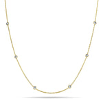 Round Diamond Chain Necklace 0.72ct G/SI 18k Yellow Gold 36" - All Diamond