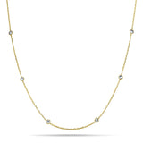 Round Diamond Chain Necklace 0.72ct G/SI 18k Yellow Gold 36" - All Diamond