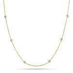 Round Diamond Chain Necklace 0.90ct G/SI 18k Yellow Gold 42" - All Diamond