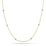 Round Diamond Chain Necklace 0.90ct G/SI 18k Yellow Gold 42" - All Diamond
