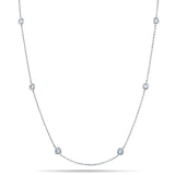 Round Diamond Chain Necklace 1.75ct G/SI 18k White Gold 30" - All Diamond